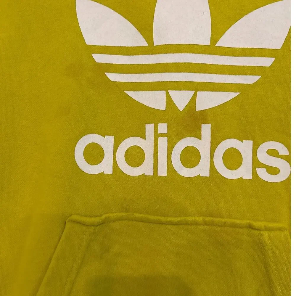 Adidas Boys Youth Sweatshirt Hoodie Yellow Small 9/10